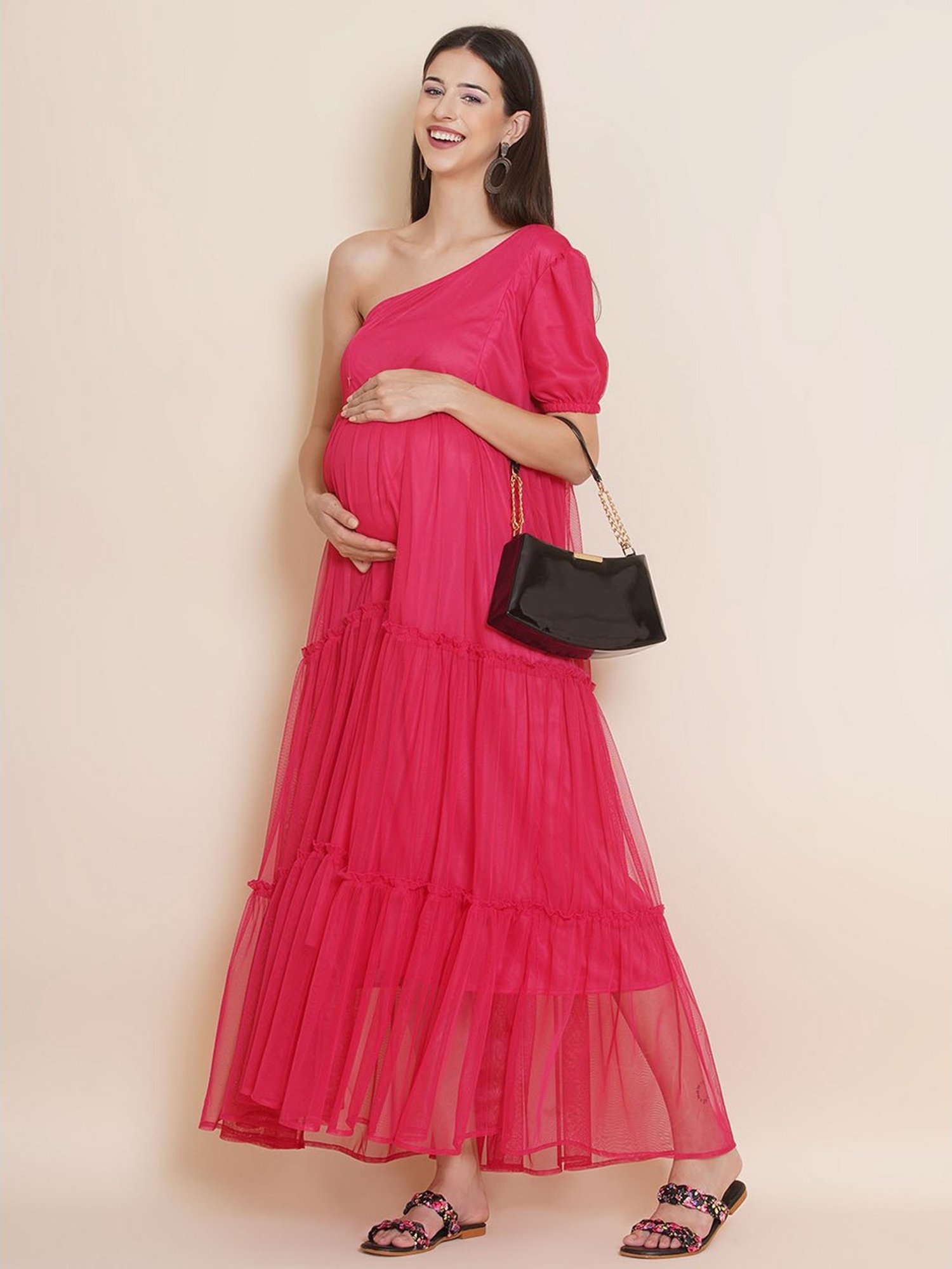 Mine4Nine Pink Maternity Dress