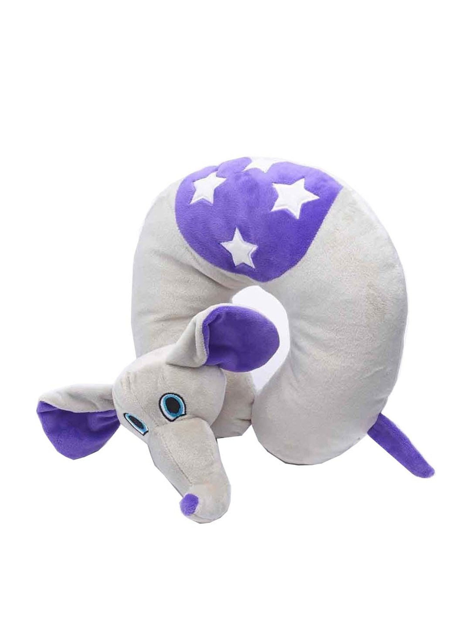 Travel Blue Grey Elephant Neck Pillow for Kids