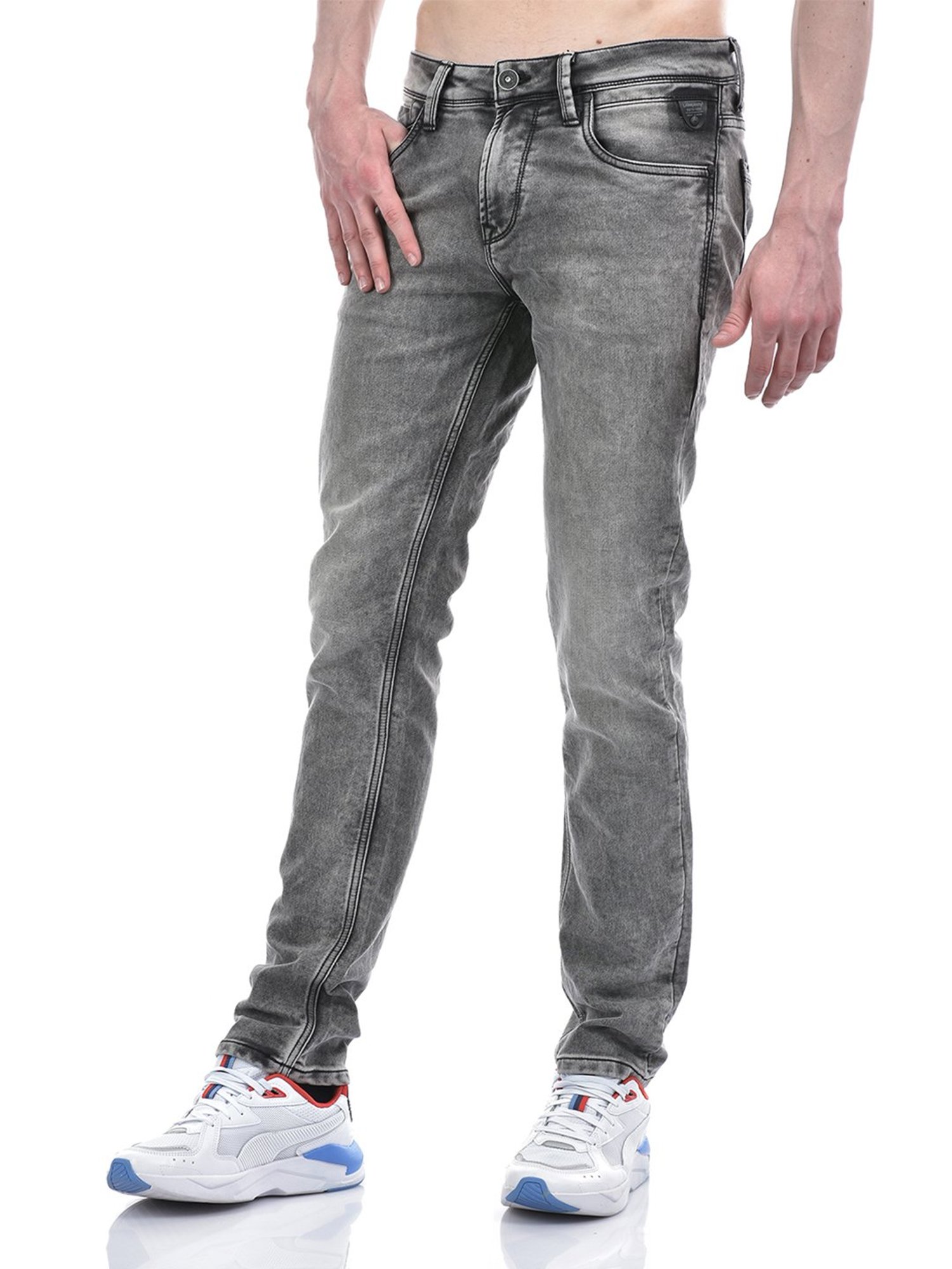 Lawman Pg3 Grey Slim Fit Heavily Washed Jeans