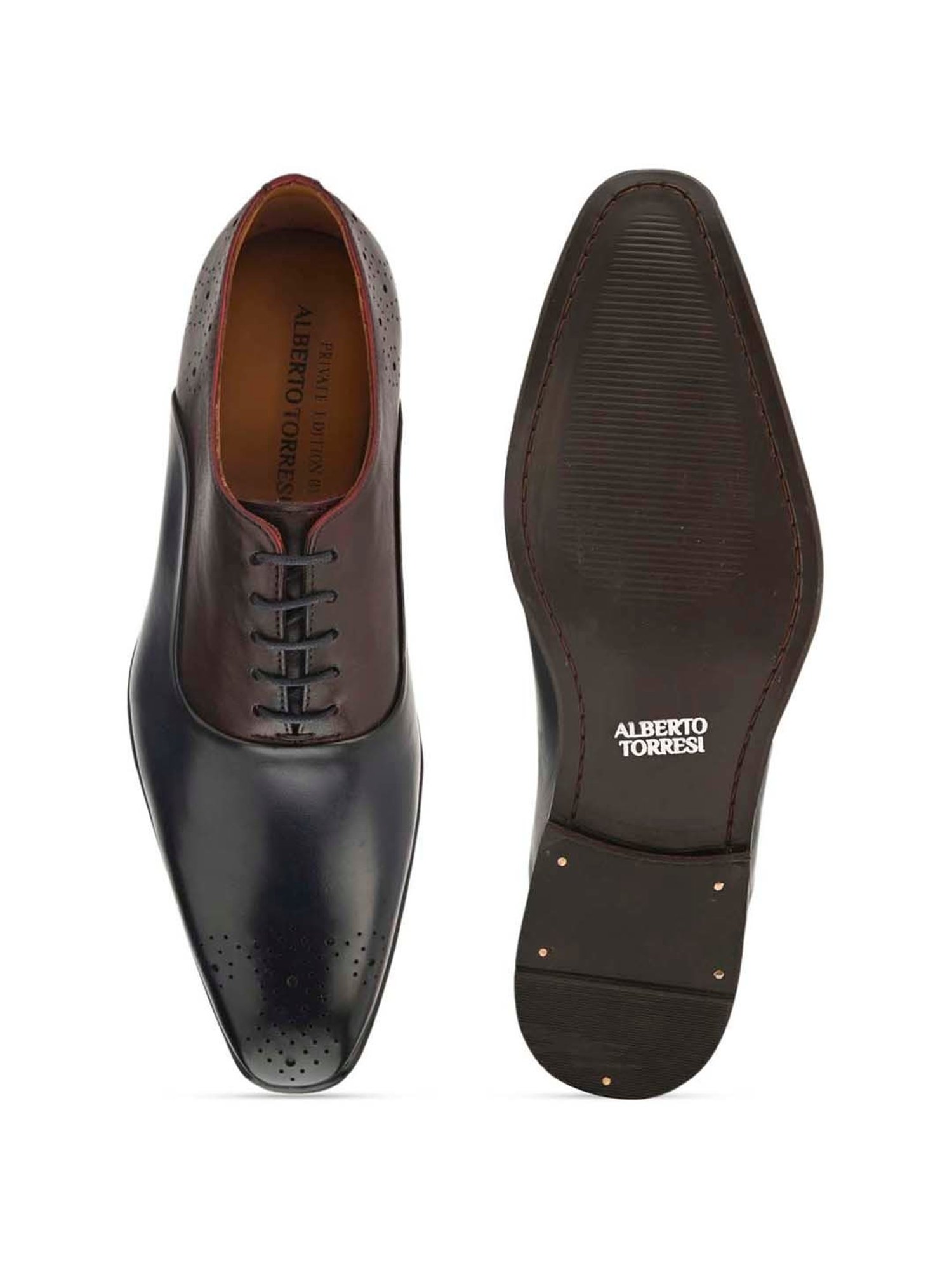 Alberto Torresi Men's Blue Oxford Shoes