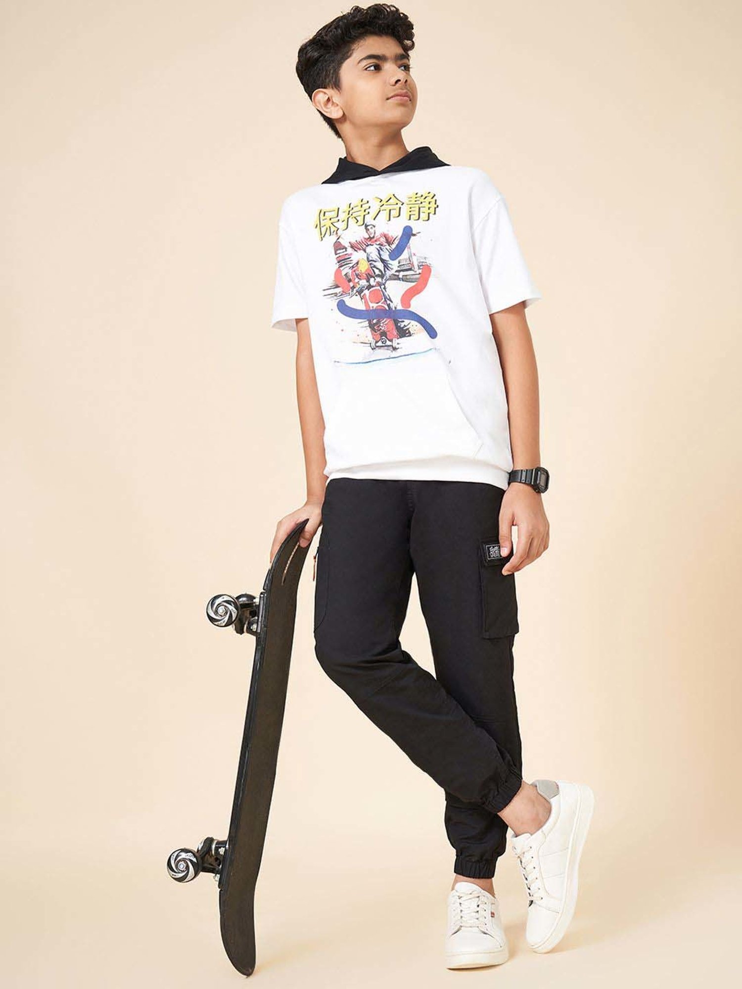 Coolsters by Pantaloons Boys White Cotton Printed T-Shirts