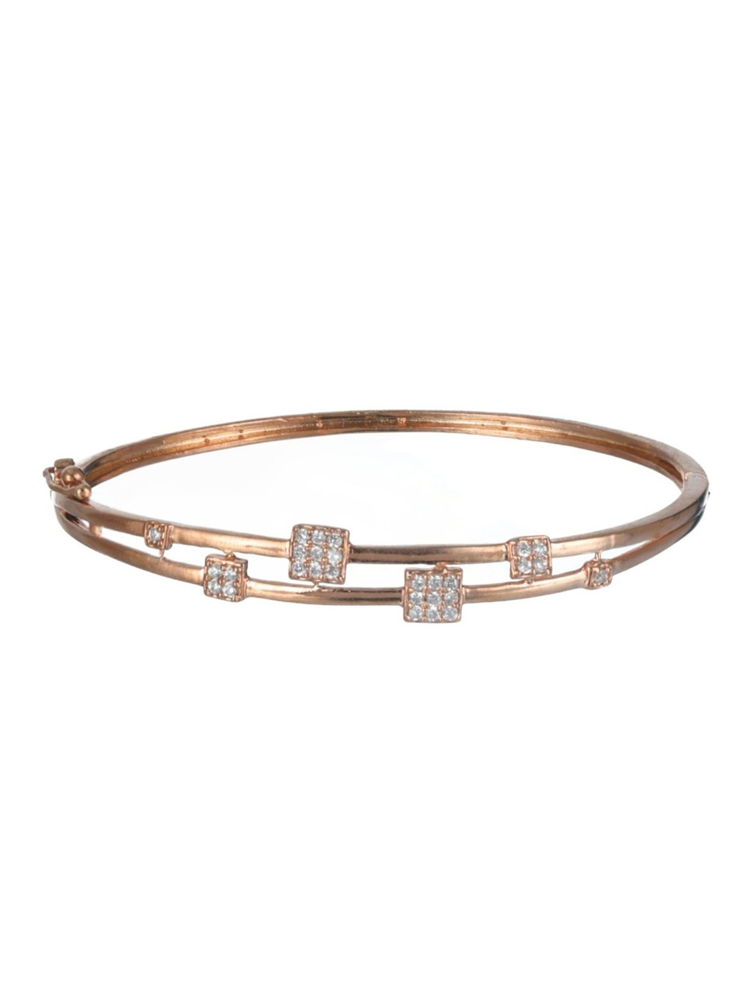 Aatmana Silver-toned Rose Gold-Plated Bangle-Style Bracelet