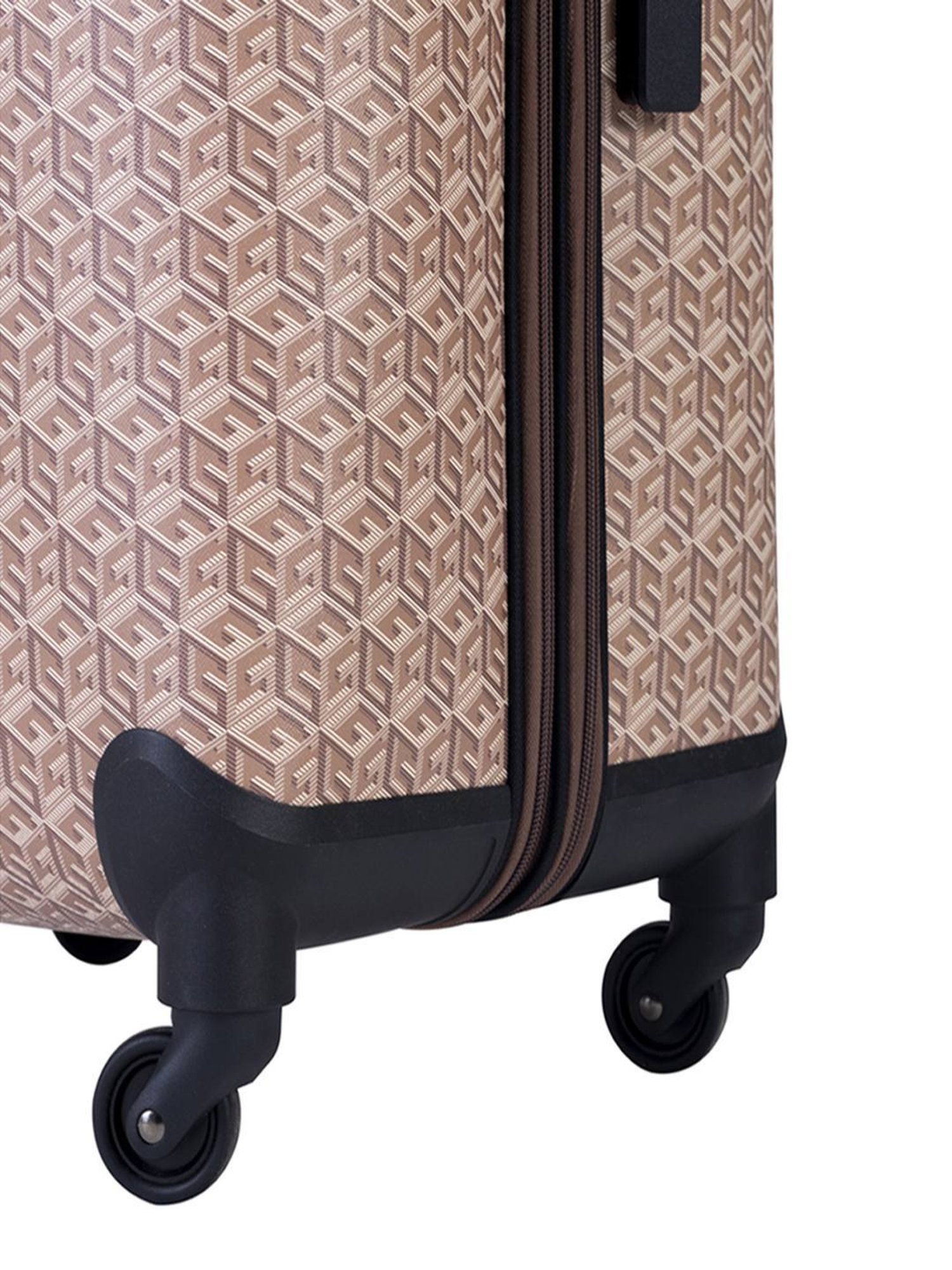 GUESS Beige 4 wheels Free Size HardCabin Trolley Bag