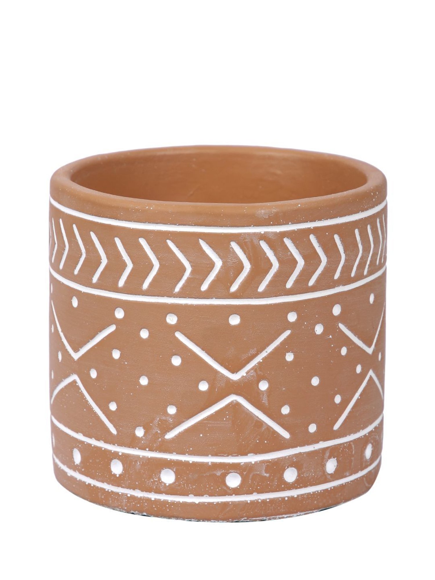 Tayhaa Multicolor Ceramic Engraved Peach Planter - Set of 3