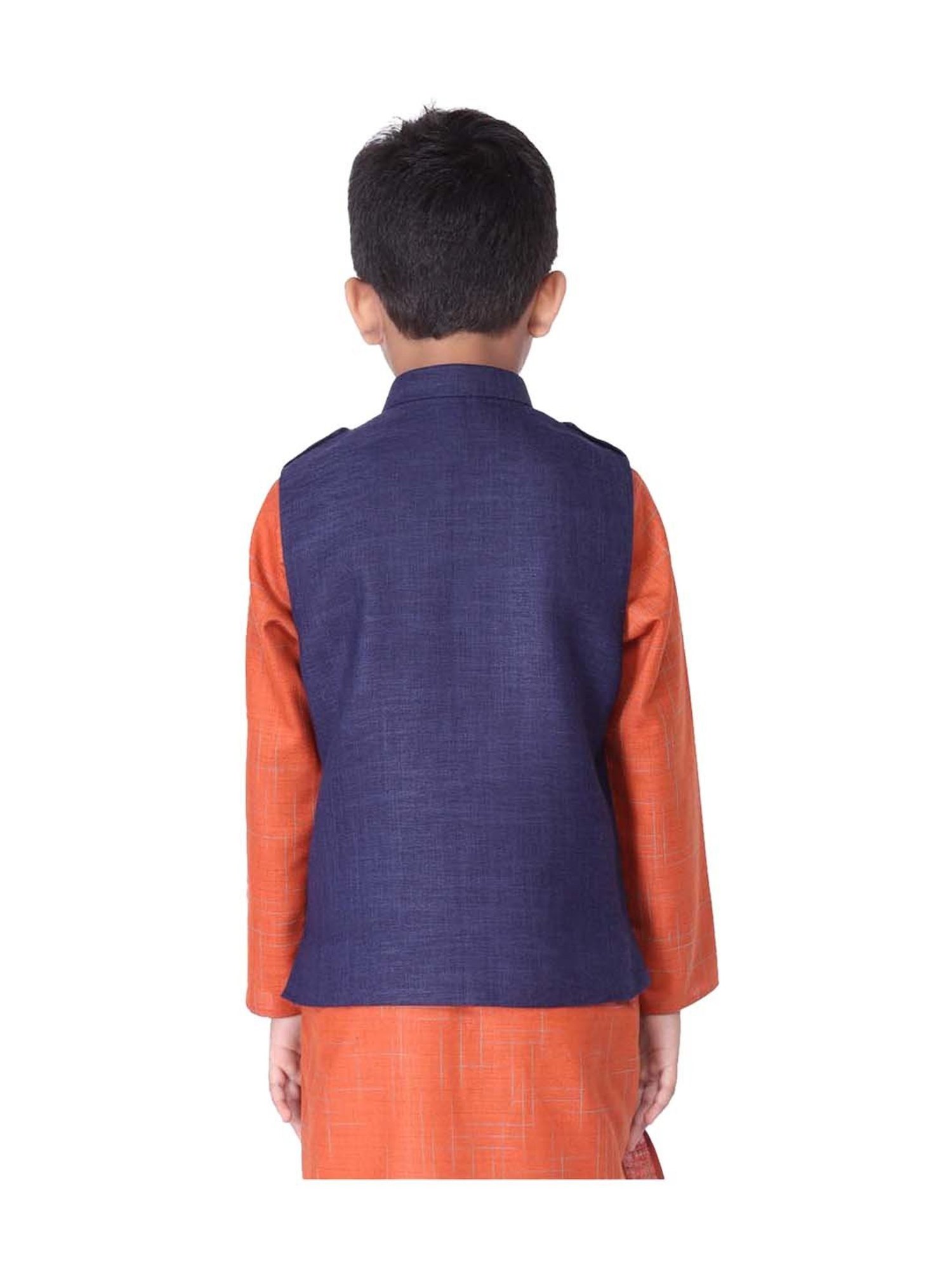 TABARD Kids Blue Regular Fit Nehru Jacket