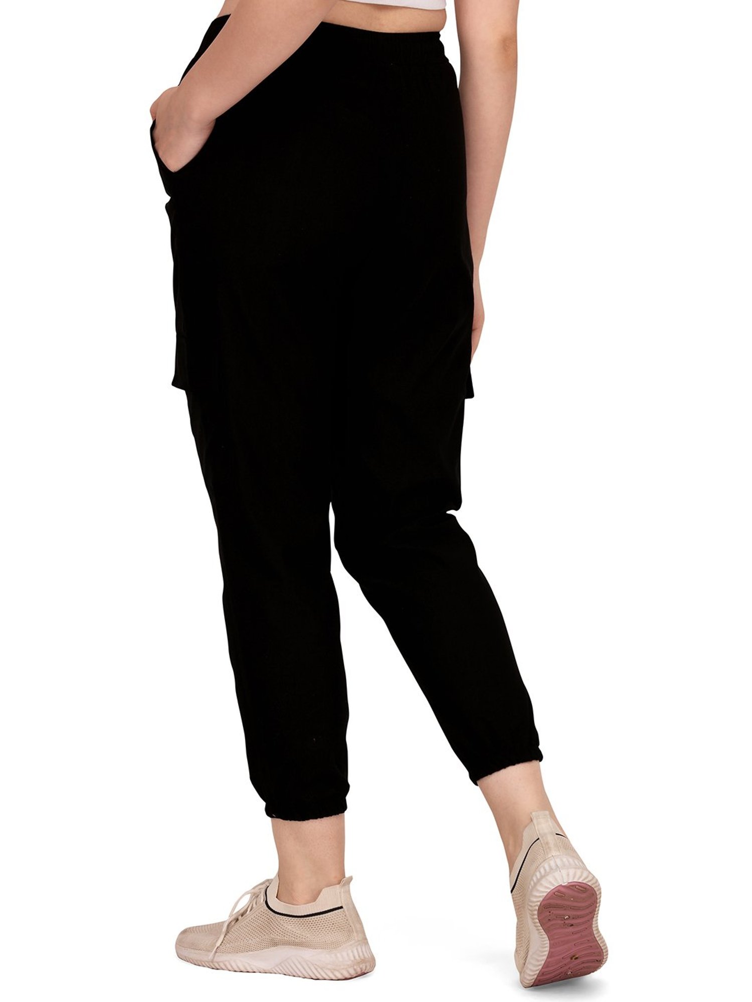 FITHUB Black Relaxed Fit High Rise Joggers