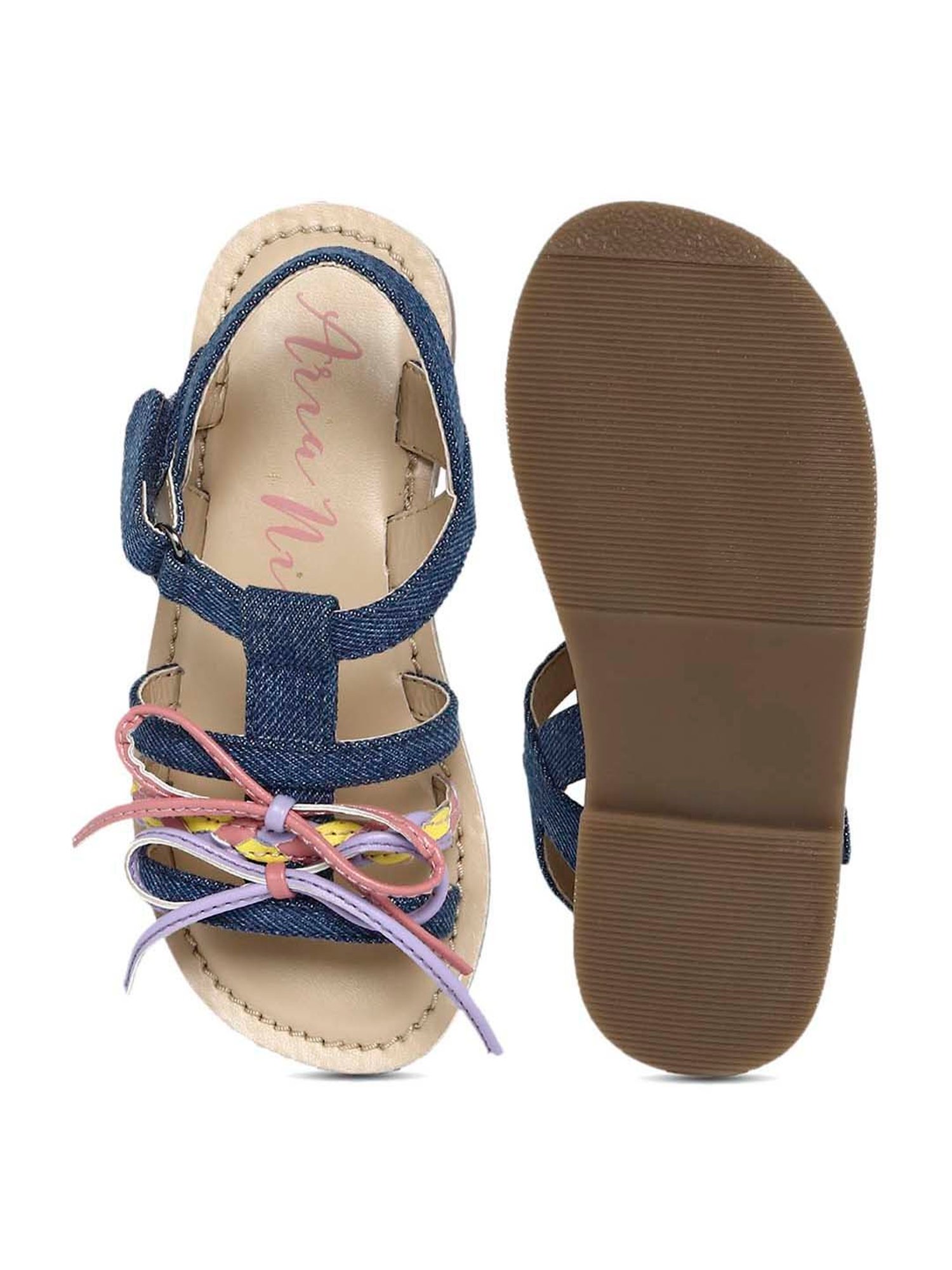Aria Nica Kid's Funk Blue Ankle Strap Sandals