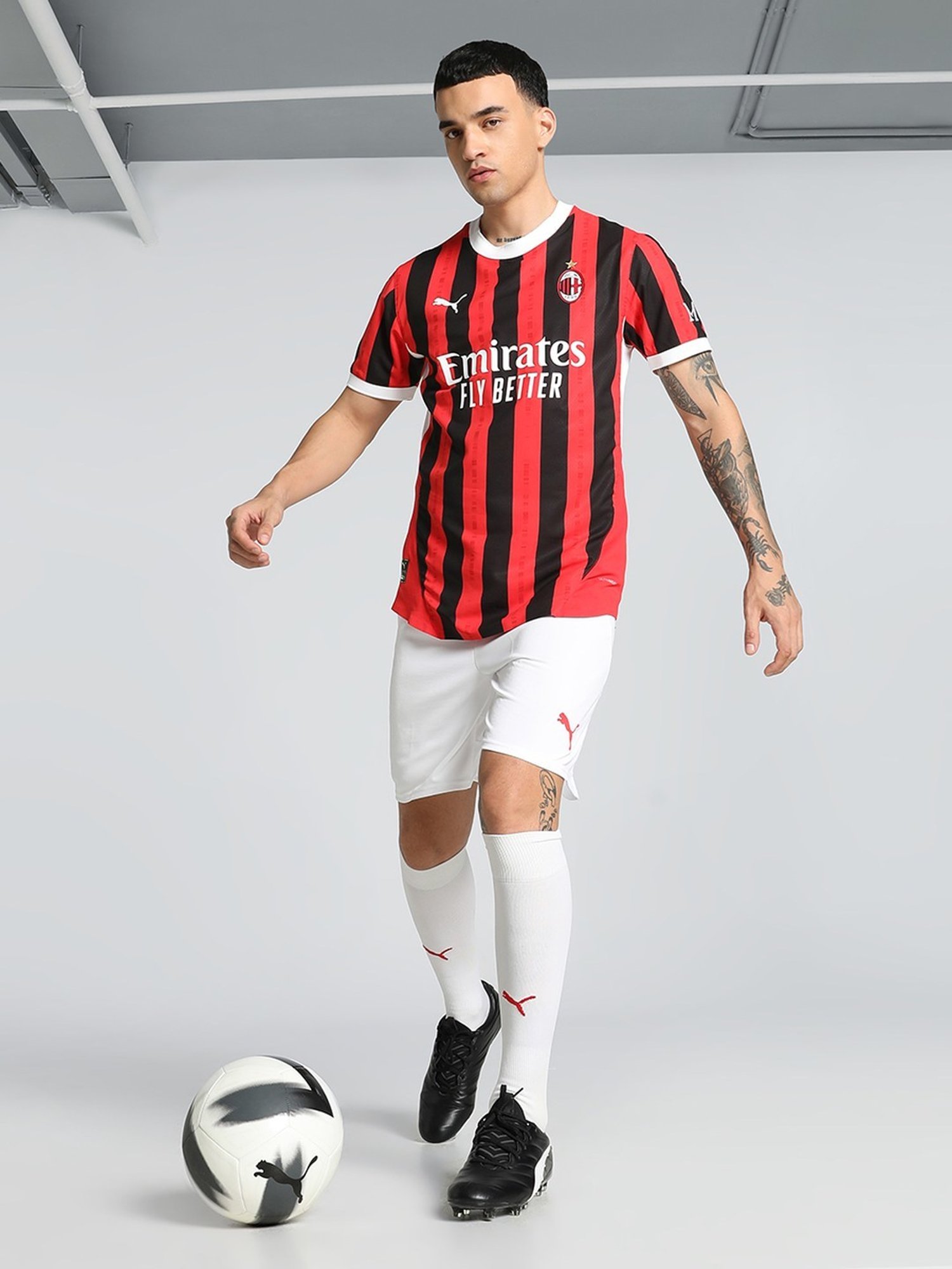 Puma AC Milan White Regular Fit Sports Shorts