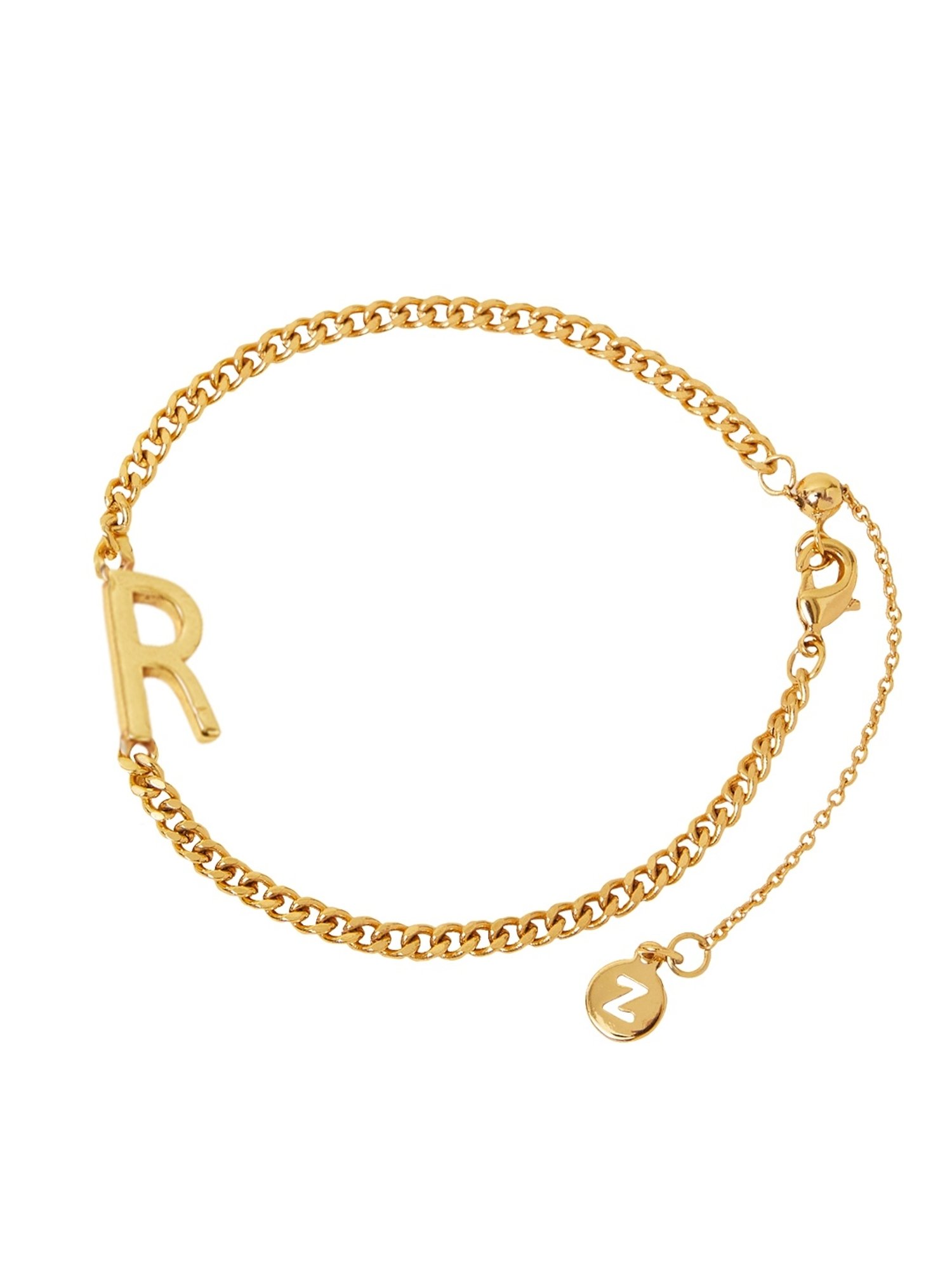 Accessorize London Women's Z Real Gold Plated East West Initial Bracelet Letter R
