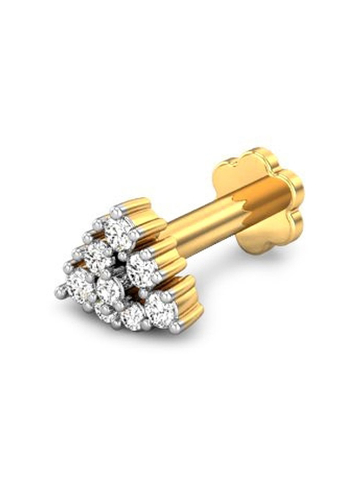Candere by Kalyan Jewellers 18k Yellow Gold and Diamond Nosepin for Women