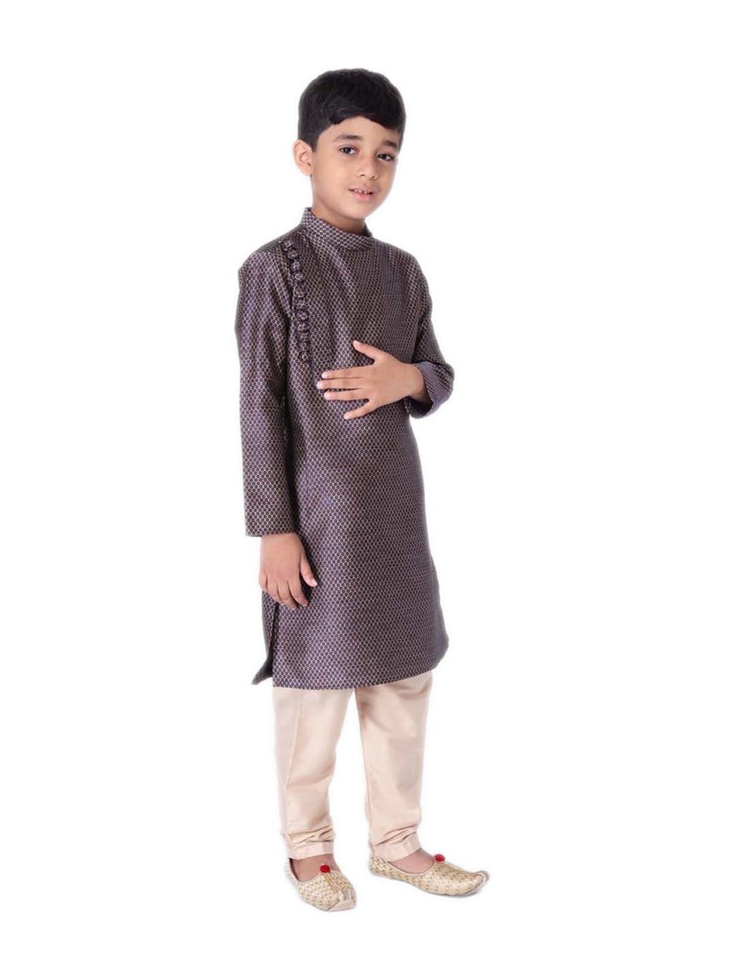 TABARD Kids Blue & Beige Regular Fit Kurta Set