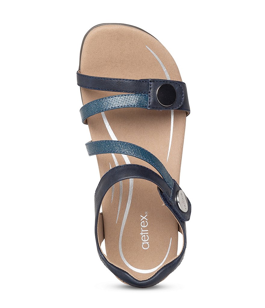 Aetrex Jess Colorblock Strappy Banded Wedge Sandals