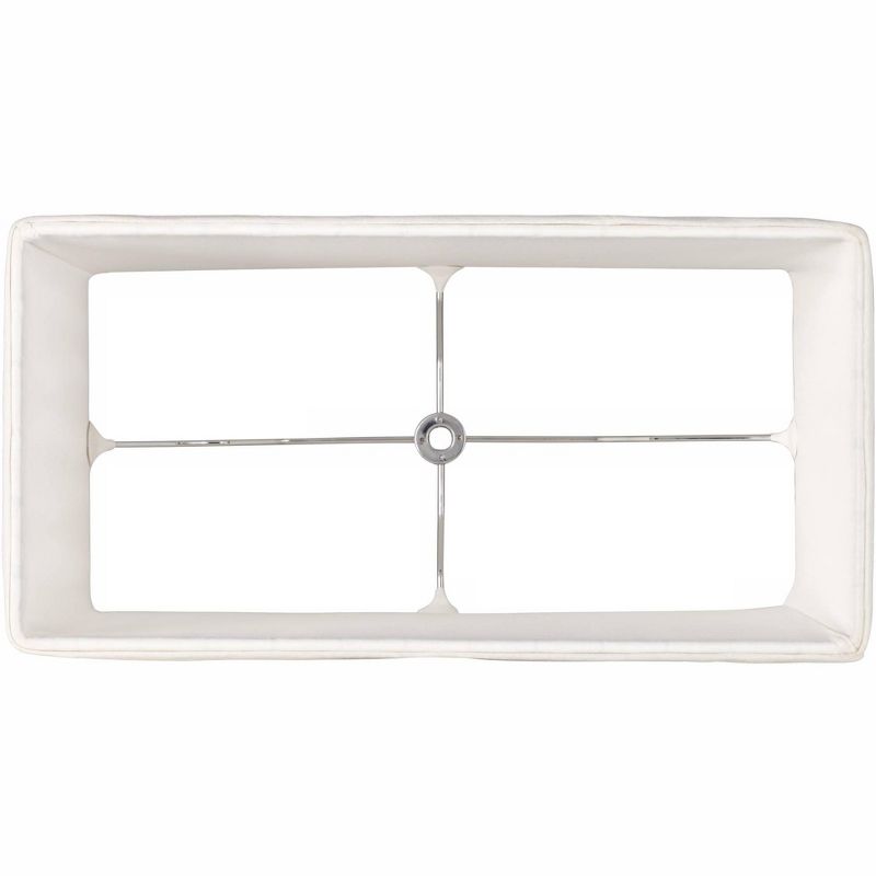 Springcrest White Pinched Pleat Medium Rectangle Lamp Shade 14" Wide x 7" Deep x 10" High (Spider) Replacement with Harp and Finial