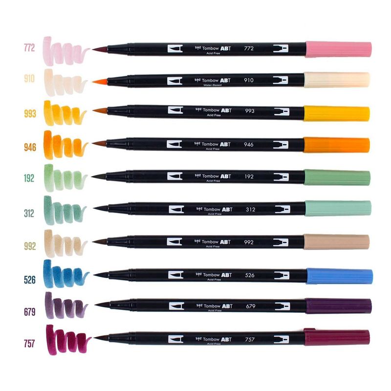Tombow 10ct Dual Brush Pen Art Markers - Cottage