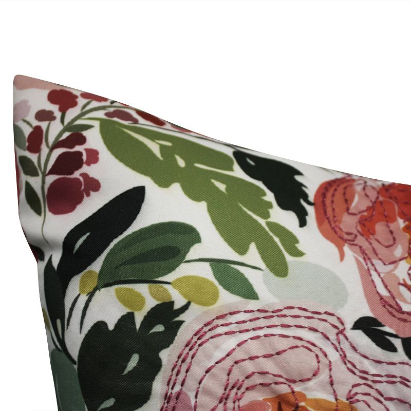 20" x 20" Pretty Peonies Floral Decorative Patio Throw Pillow - Edie@Home