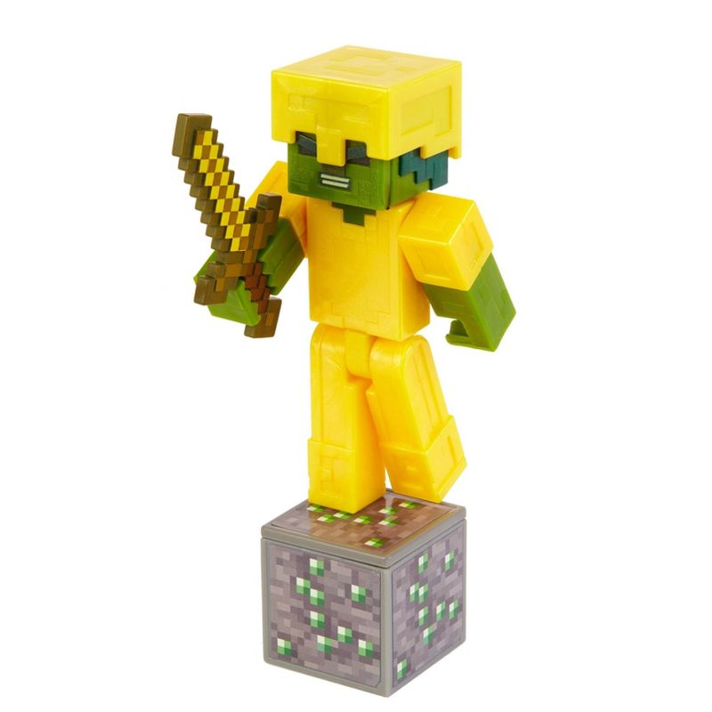 Minecraft Zombie with Gold Armor Mini Figure
