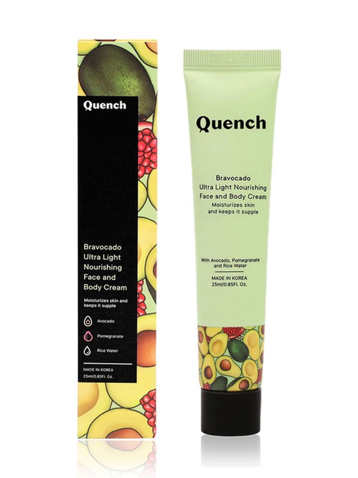 Quench Botanics Bravocado Ultra Light Nourishing Face and Body Cream - 25 ml