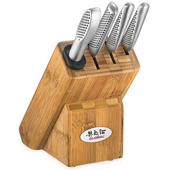 GLOBAL CLASSIC JAPANESE MASUTA 5-PIECE KNIFE BLOCK SET