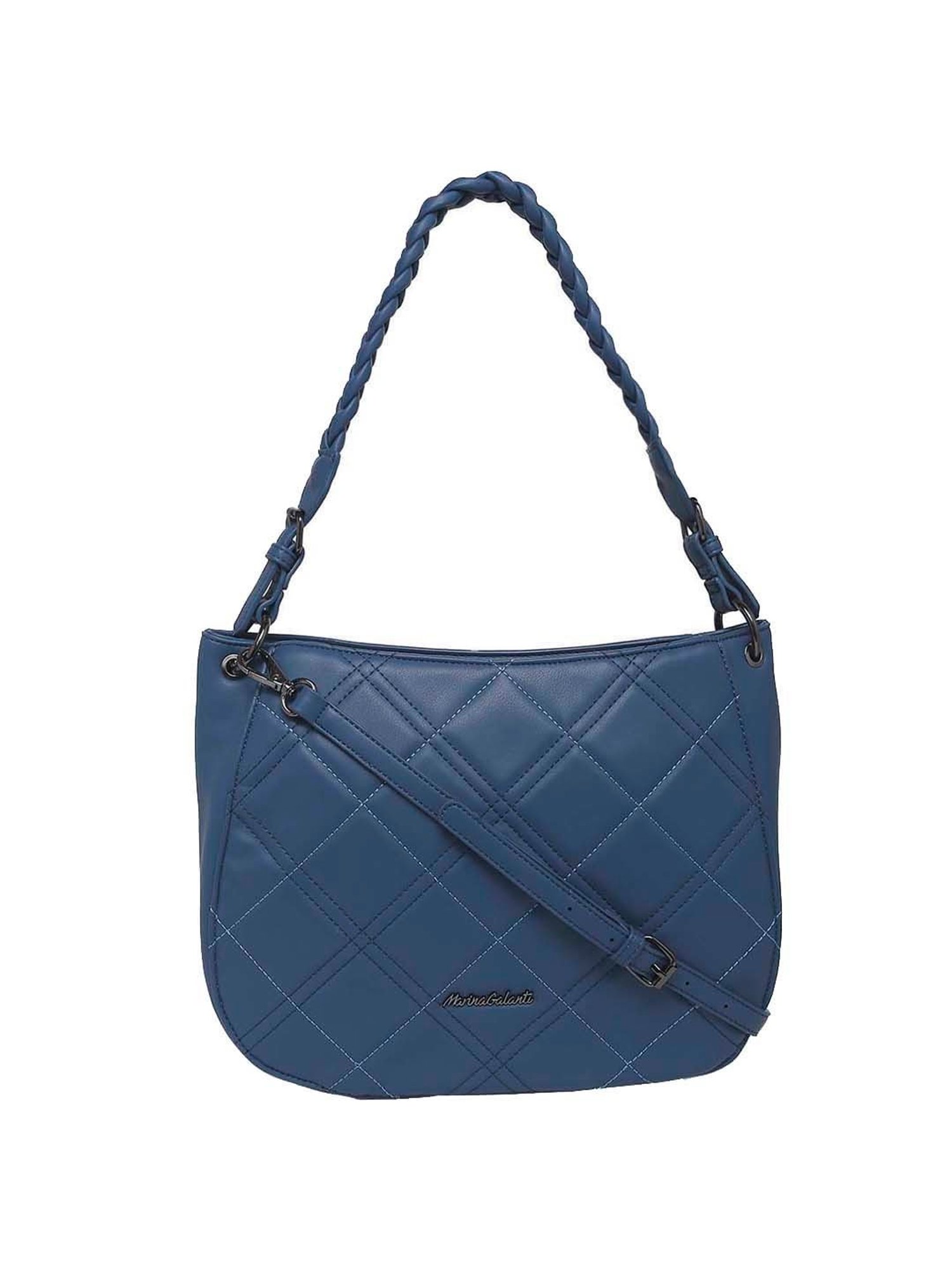 Marina Galanti Blue Quilted Medium Hobo Handbag