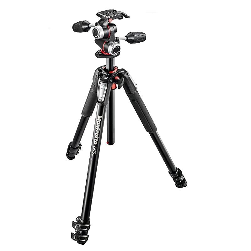 055 Aluminum 3-Section Tripod Kit with Horizontal Column and 3-Way Head (MK055XPRO3-3W)