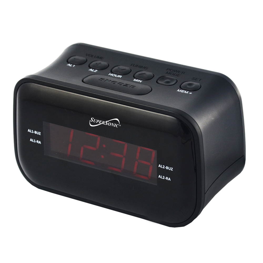 Supersonic SC378BT Bluetooth Alarm Clock Radio Black