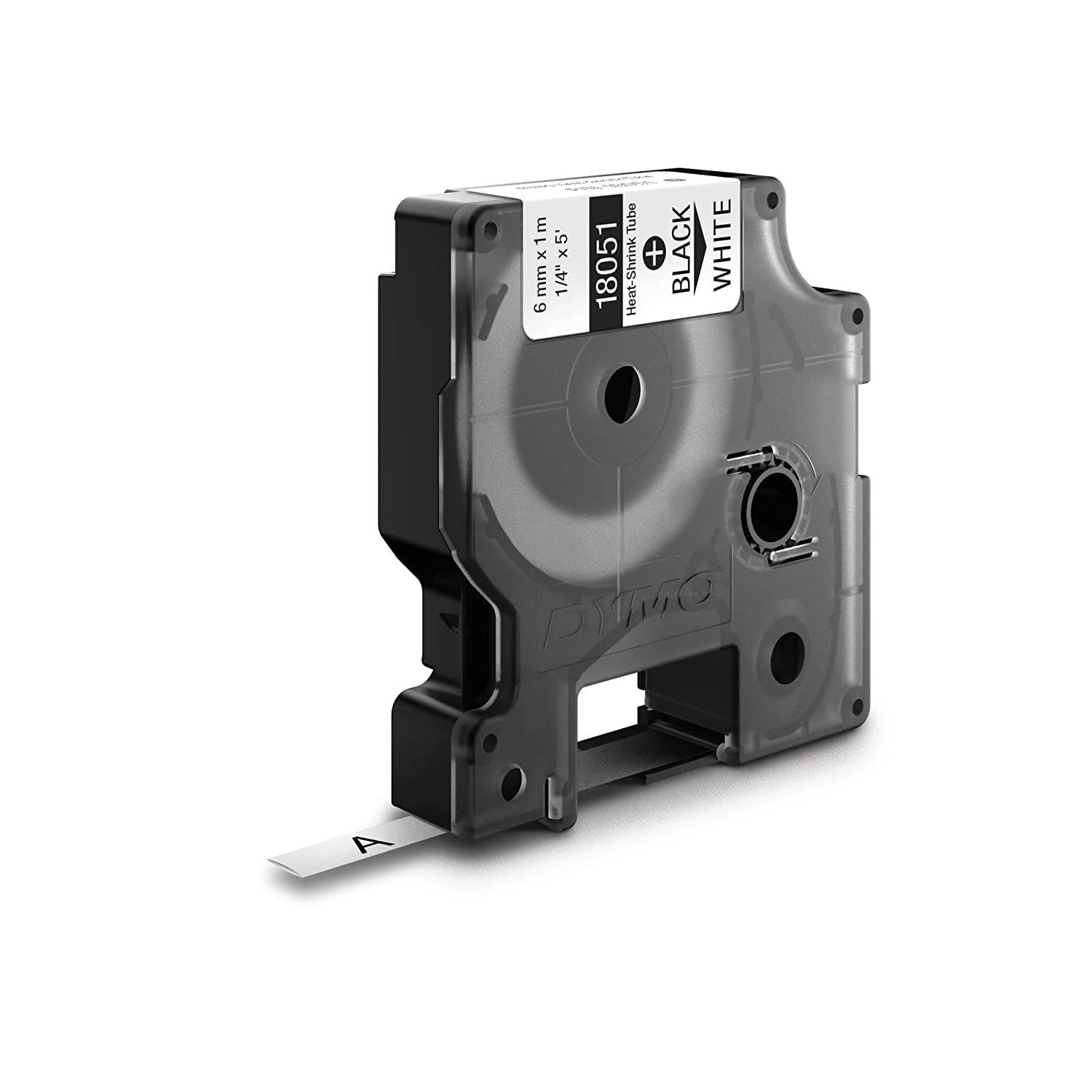 DYMO Industrial Heat-Shrink Labels | Authentic DYMO Labels, For Tubing or Cables (1/4" Tube, Black on White)