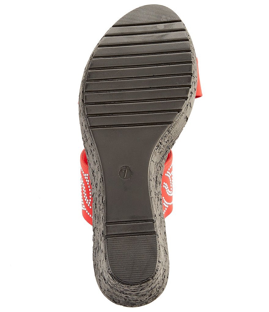 Onex Bernice Embellished Leather Slide-On Wedges