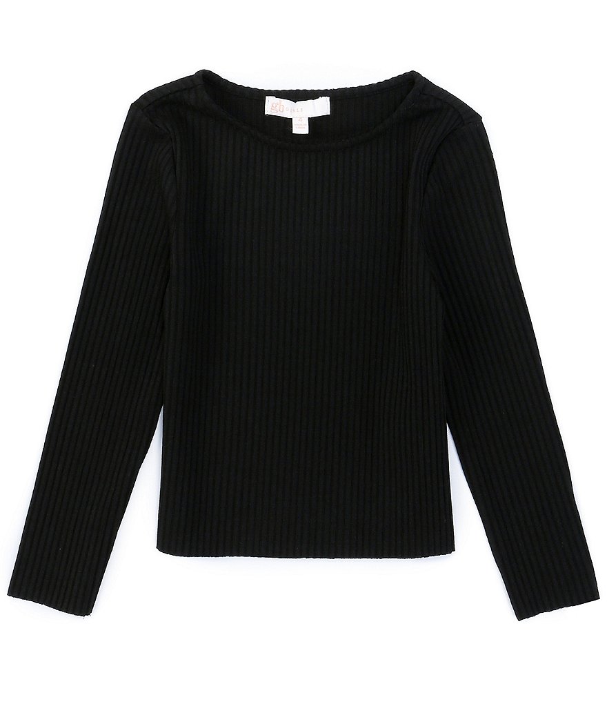 GB Girl's Little Girls 2T-6X Long Sleeve Basic Ribbed Knit Tee