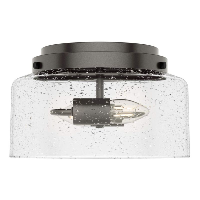 Hunter Fan Company 19015 Hartland 2 Bulb Timeless Art Deco Style Flush Mount Hanging Indoor Light Fixture with Noble Bronze Finish