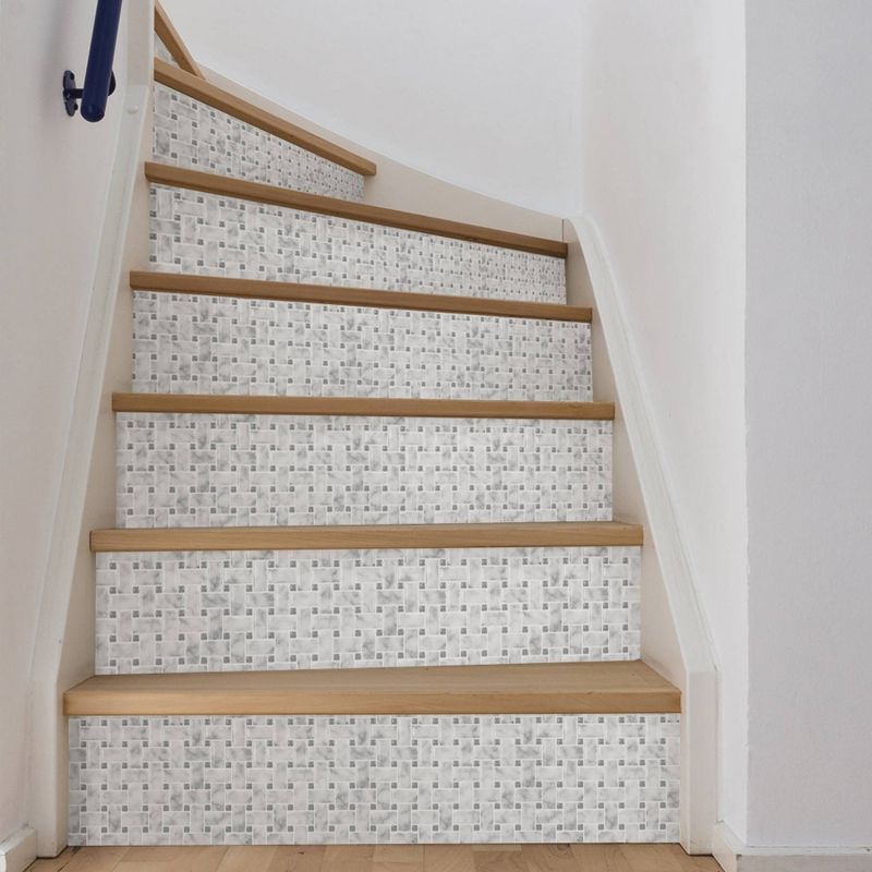 Brewster Basketweave Carrara Peel & Stick Backsplash Tile Paper White