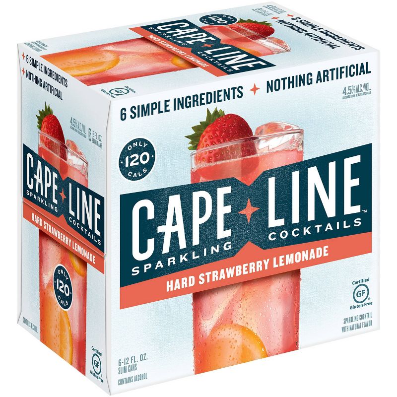 Cape Line Hard Strawberry Lemonade Sparkling Cocktails - 6pk/12 fl oz Slim Cans