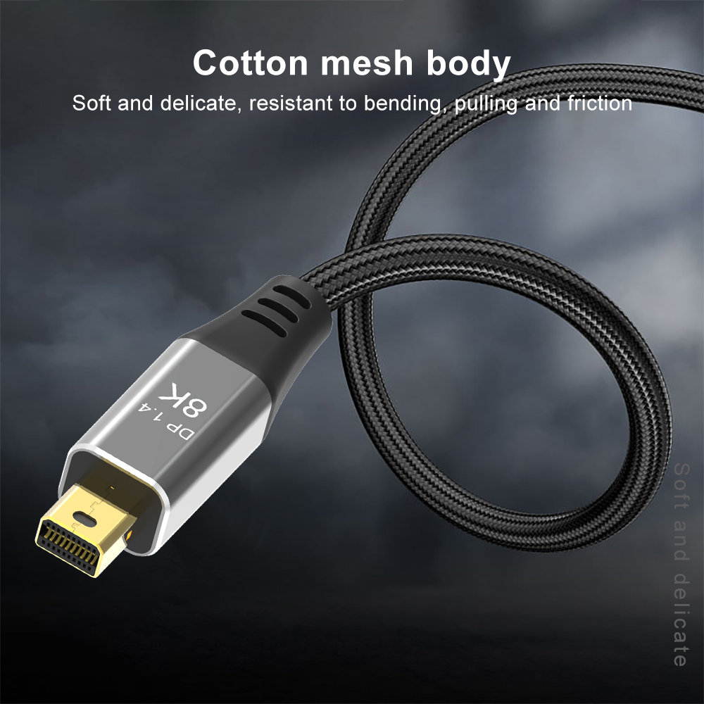 CableDeconn Mini DisplayPort to Mini DisplayPort 1.4 8K(7680X4320)@60Hz 4K@144Hz Ultra HD Cable Converter Compatible with Thunderbolt MacBook Pro MacBook Air 2M