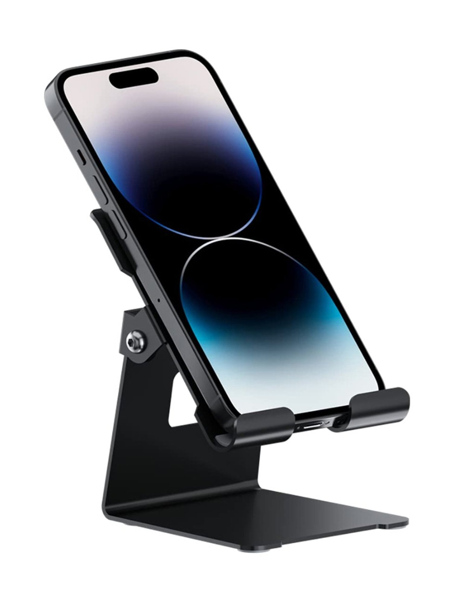 Portronics Modesk 5 Universal Mobile & Tablet Holder with 110 Degree Hinge Movement (Black)