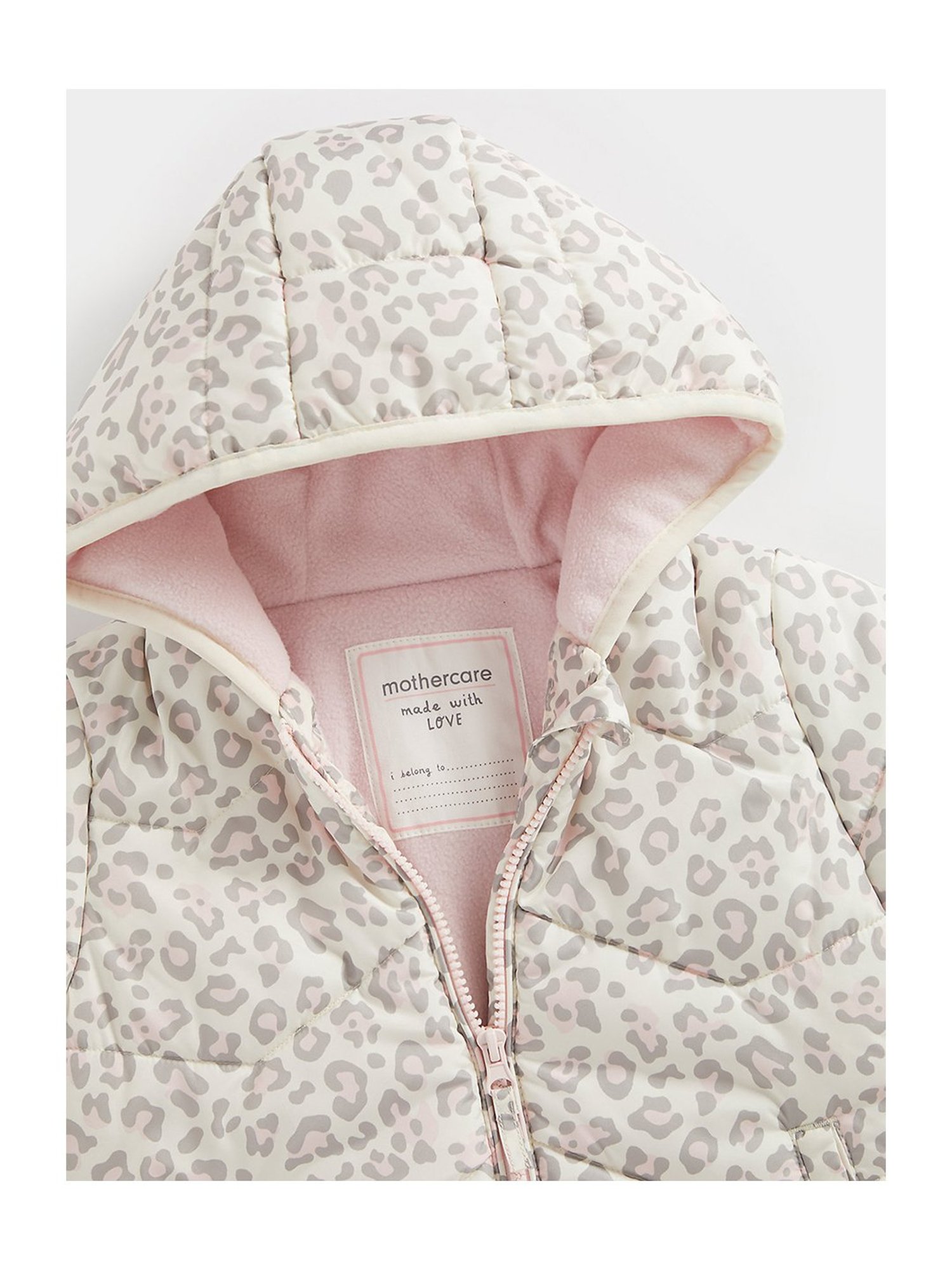 Mothercare Kids Cream & Grey Printed Full Sleeves Padded Jacket