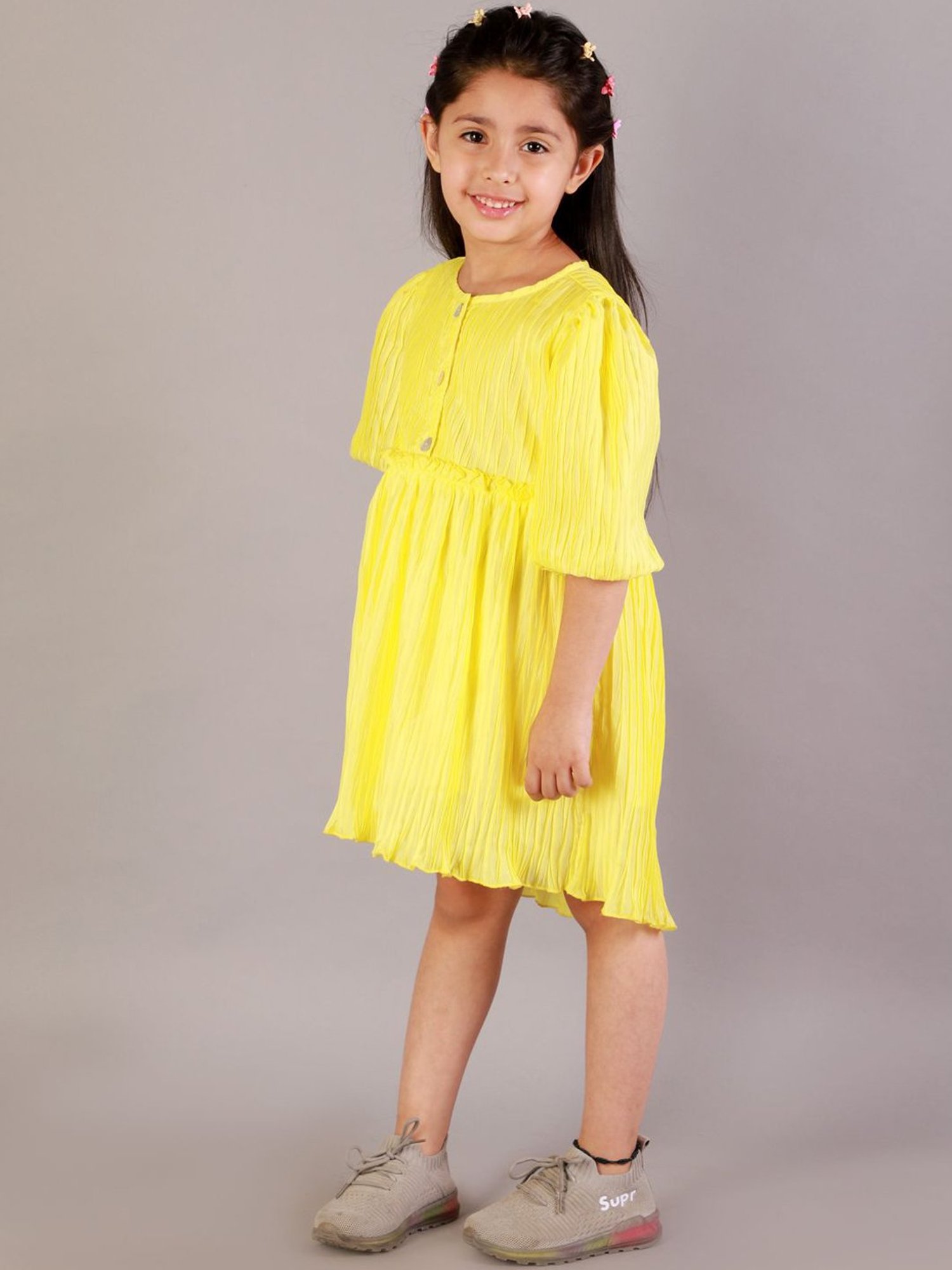 KidsDew Yellow Regular Fit Dress