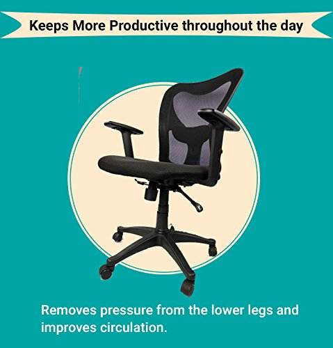 Chelsea Adjustable Height Seat Comfortable Office Chair with Lumbar Back Support Durable Mesh, Ergonomic Posture Support for Computer Desk - BLACK COLOR