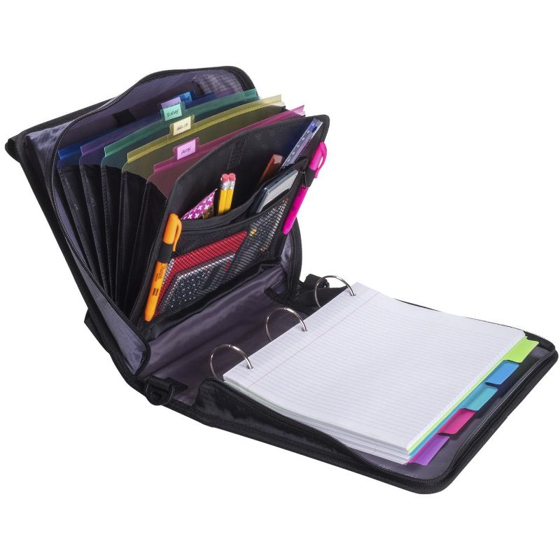 Case-it The X-Hugger Zipper Binder with Tab File, 2 Inch O-Ring, Black