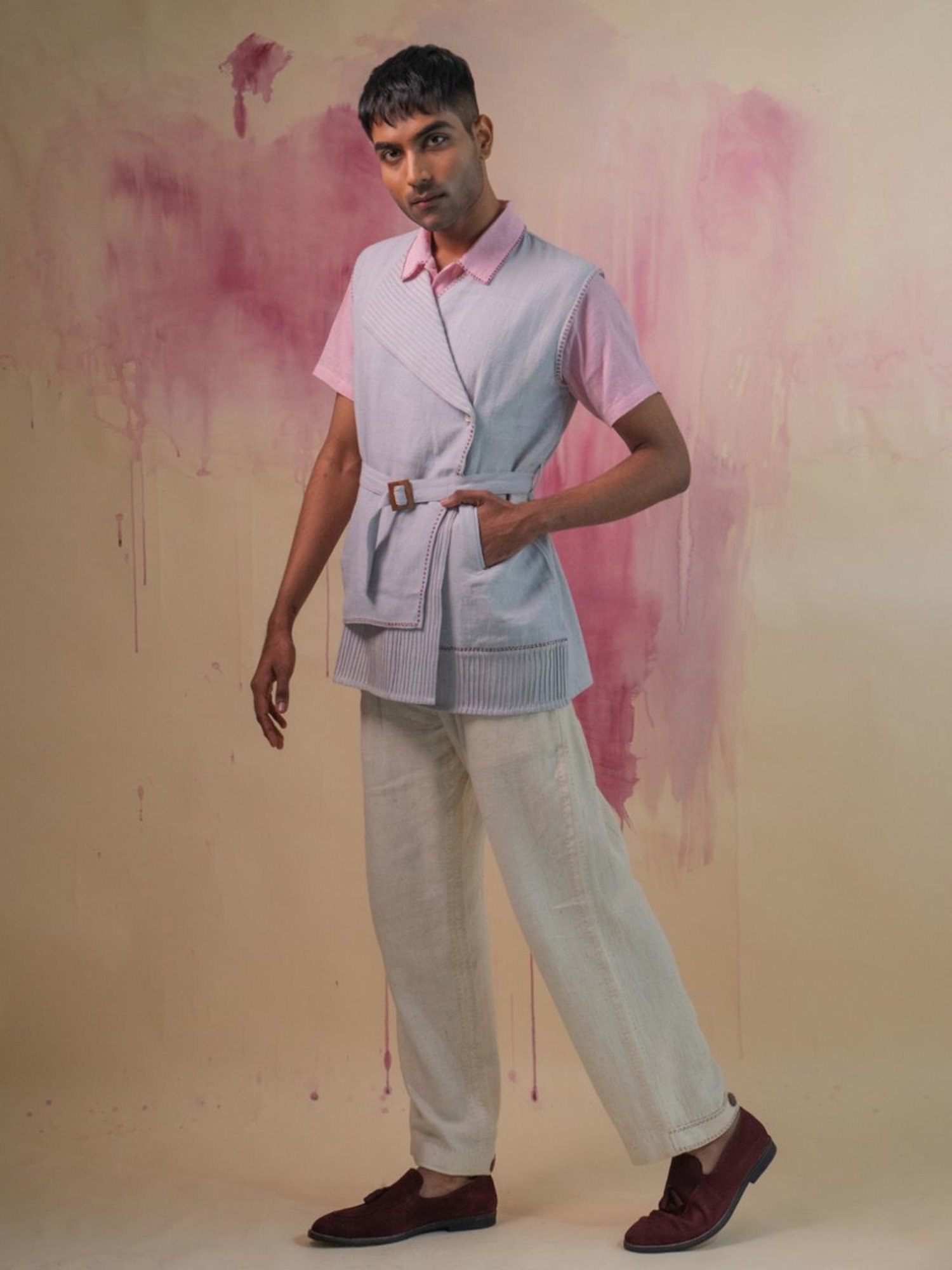 Lafaani Light Grey Phosphene Unisex Asymmetrical Jacket