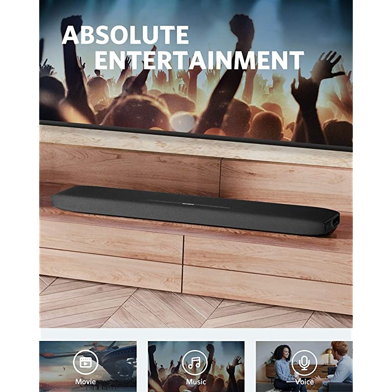 Infini Pro Integrated 2.1 Channel Soundbar with Dolby Atmos and Built-in Subwoofers, TV Surround Sound System with 4K HDR Pass-Through,HDMI Arc,Bluetooth 5 Wireless Music Streaming