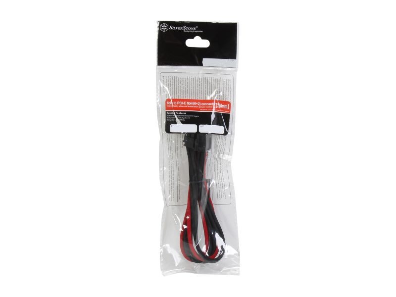 Silverstone PP07-PCIB Sleeved Extension Power Supply Cable, 1 x 8pin to PCI-E 8pin(6+2) Connector