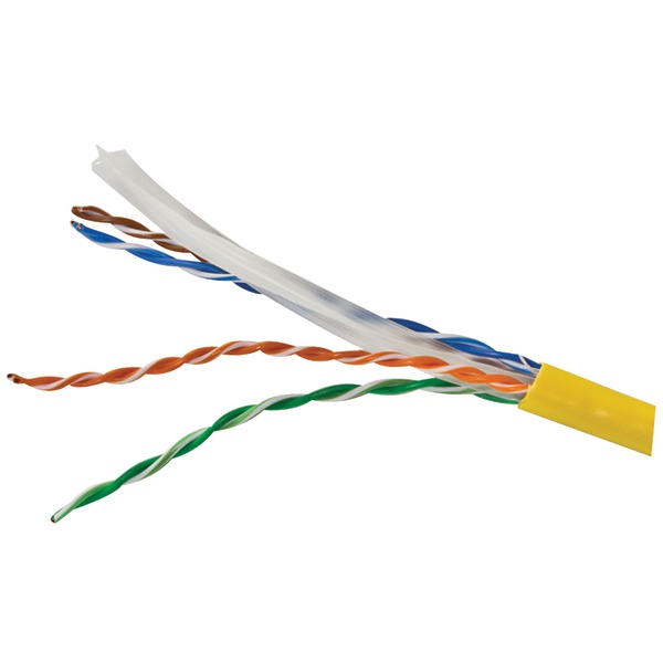 CAT-6 U/UTP Solid Riser CMR Cable, 1,000 Ft. (Yellow)