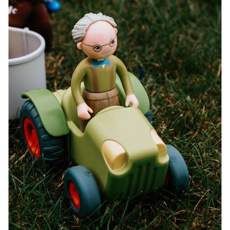 HAPE Wooden Fire Engine Playset with Working Ladder, Fireman and Dog