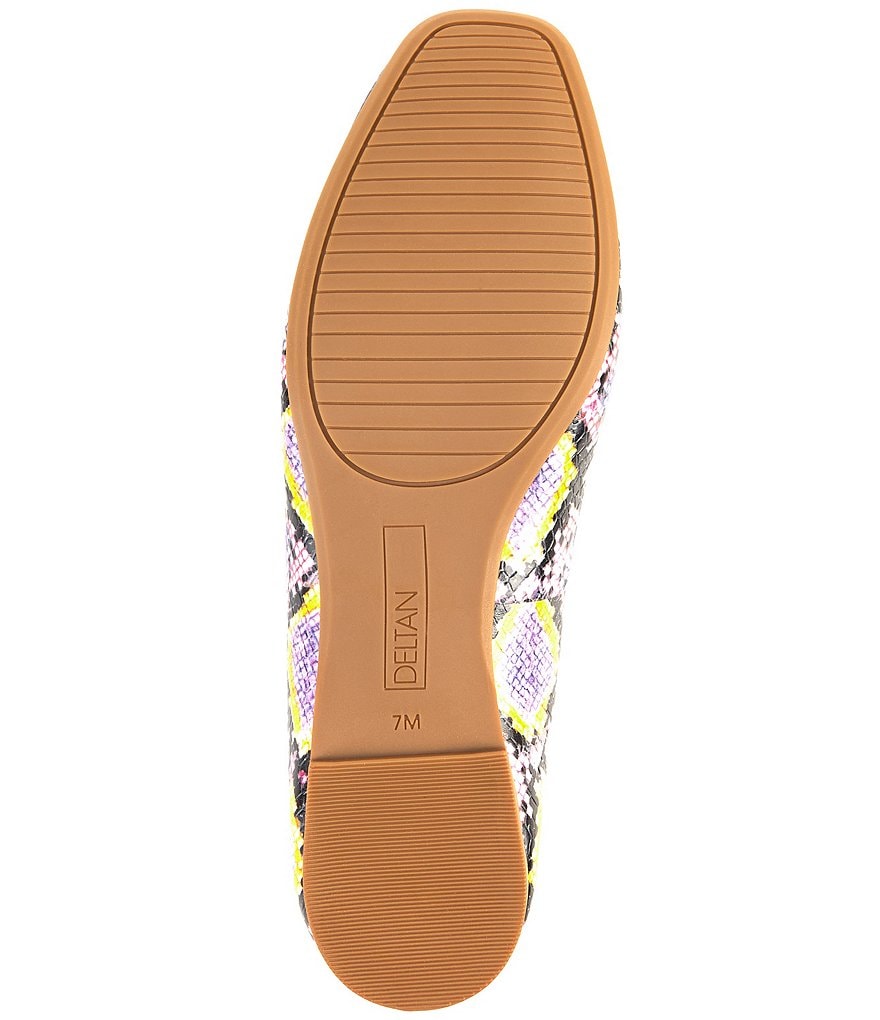 Deltan Quinn Snake Print Square Toe Ballet Flats