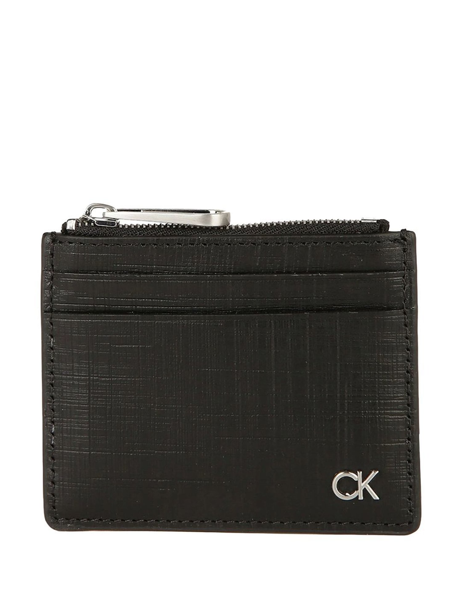 CALVIN KLEIN Black Leather Card Case