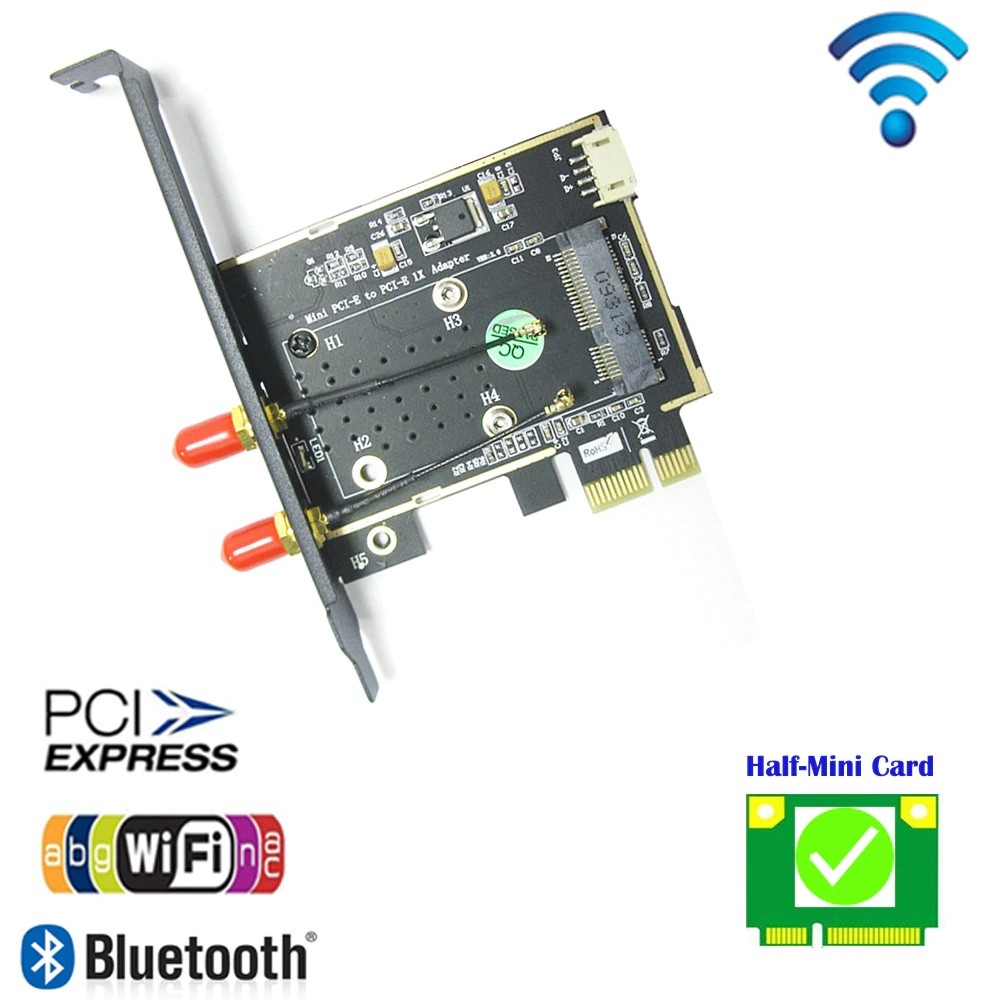WiFi Ethernet Network Card 802.11a/b/g/n/ac Wireless PCI Express Card Adapter for Desktop Compatible Slot PCI-E X1/X4/X8/X16