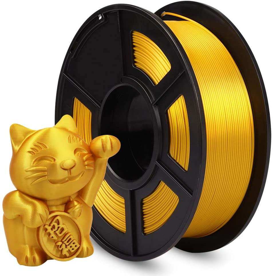 Aystkniet Silk Gold PLA 3D Printer Filament 1.75mm, 3D Printing Filaments 1 kg Spool, Dimensional Accuracy +/- 0.02 mm