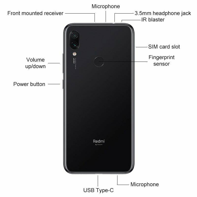 Xiaomi Redmi Note 7, 64GB/6GB RAM, 6.30'' FHD+, Snapdragon 660, Black - Unlocked Global Version