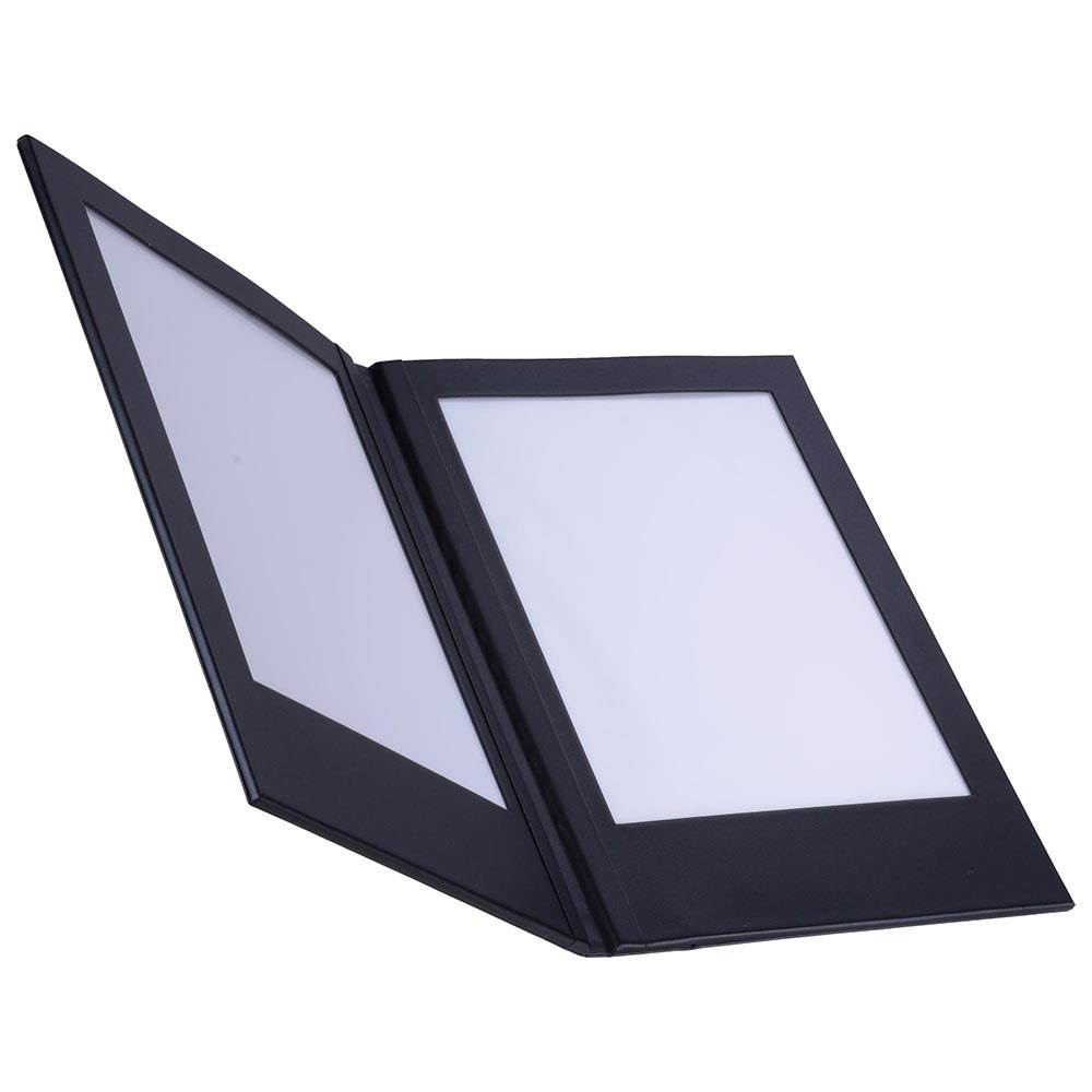 8.5"x14" 2-panel LED Backlit Illuminated Black Leatherette Menu Holder/check Displayer