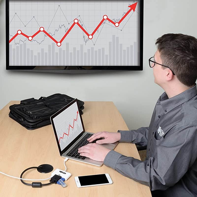 USB C to VGA Multiport Video Adapter Converter 1080p w/ USB-A Hub, & USB-C PD Charging, Thunderbolt 3 Compatible, USB Type C, USB-C, USB Type-C (U444-06N-VU-C)