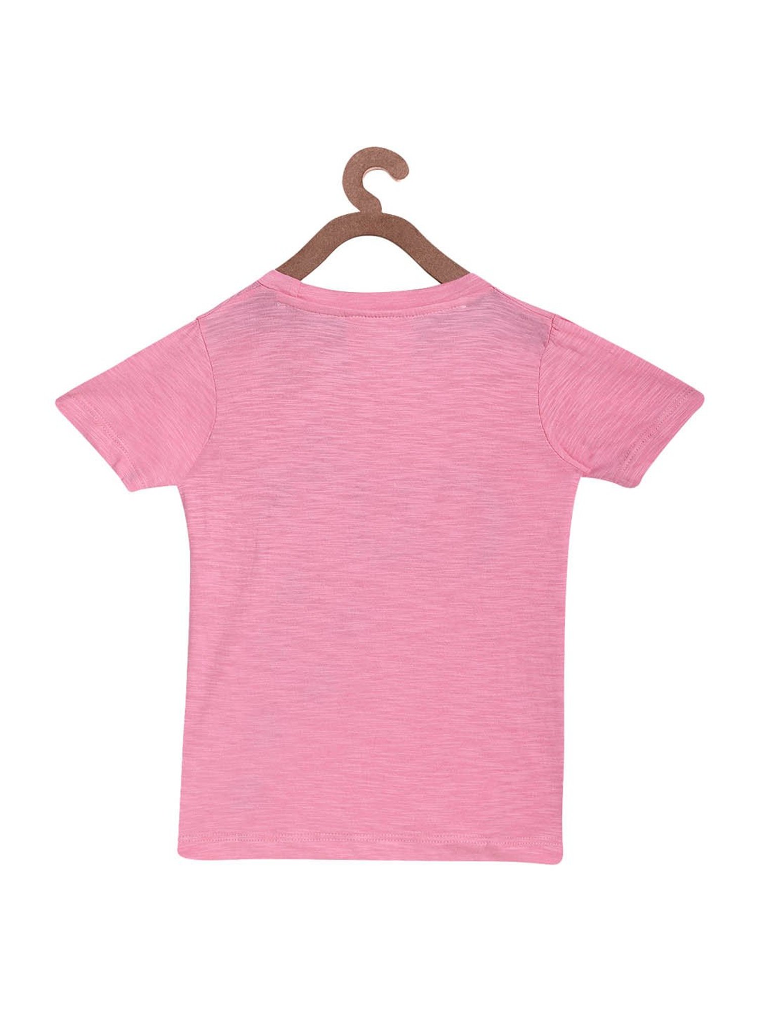 Lazy Shark Kids Pink & Off White Printed  Top with  Shorts